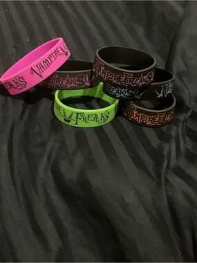 Silicone Wristbands - Pink, Green, Black